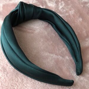 J. Crew Dark Green Satin Headband